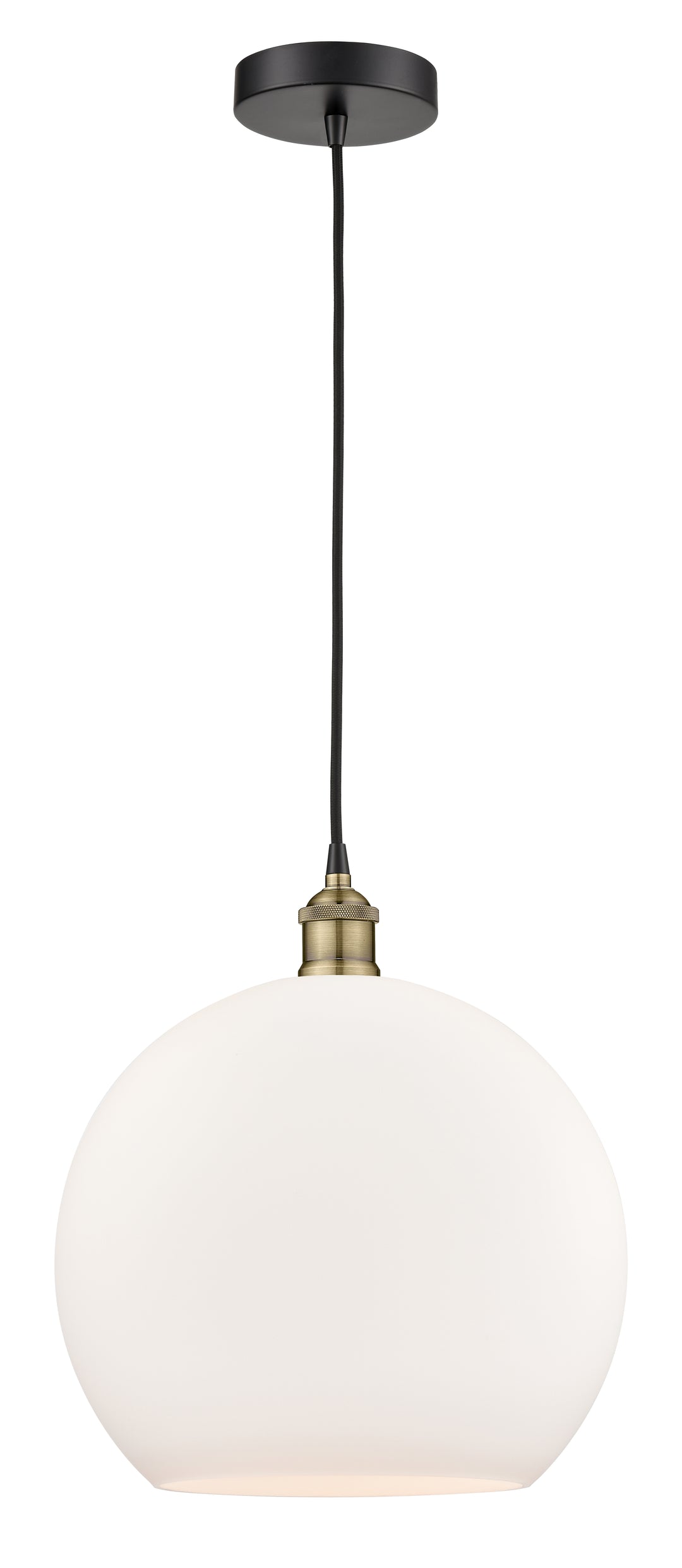 Innovations Lighting Athens 14" Pendant - Black Antique Brass Pendants Innovations Lighting   