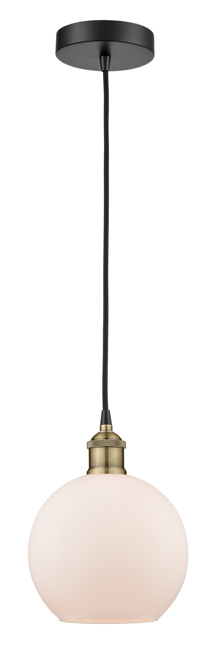 Innovations Lighting Athens 8" Mini Pendant - Black Antique Brass Mini-Pendants Innovations Lighting   