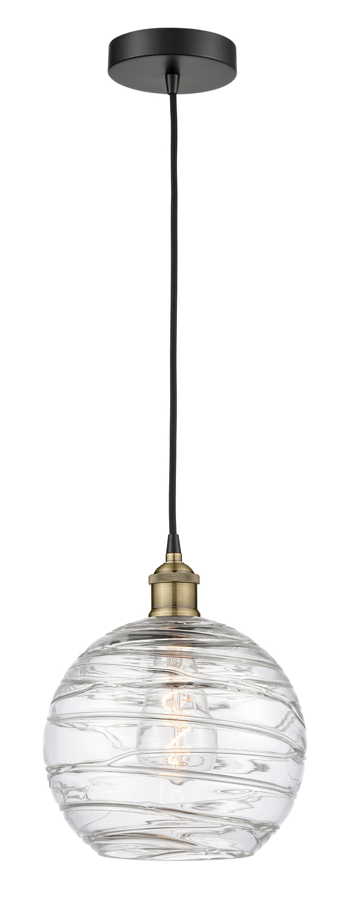 Innovations Lighting Athens Deco Swirl 10" Mini Pendant - Black Antique Brass Mini-Pendants Innovations Lighting   