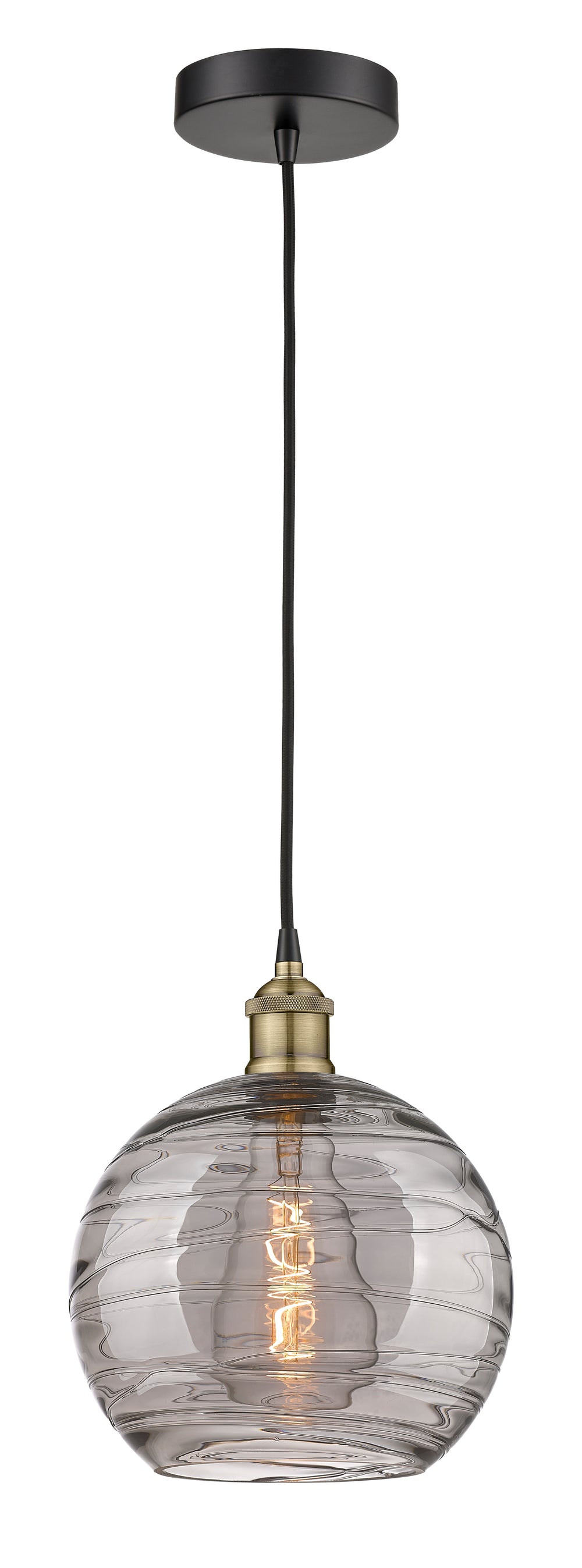 Innovations Lighting Athens Deco Swirl 10" Mini Pendant - Black Antique Brass Mini-Pendants Innovations Lighting   