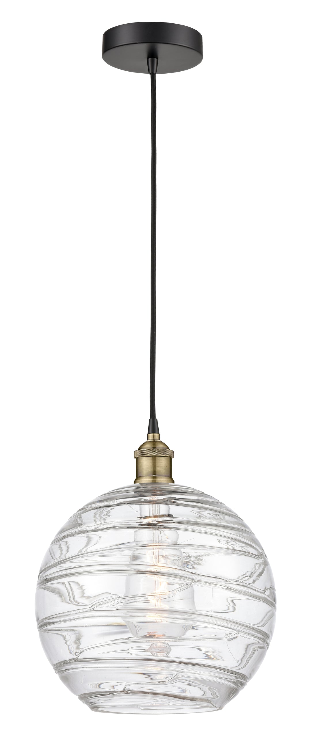 Innovations Lighting Athens Deco Swirl 12" Mini Pendant - Black Antique Brass Mini-Pendants Innovations Lighting   