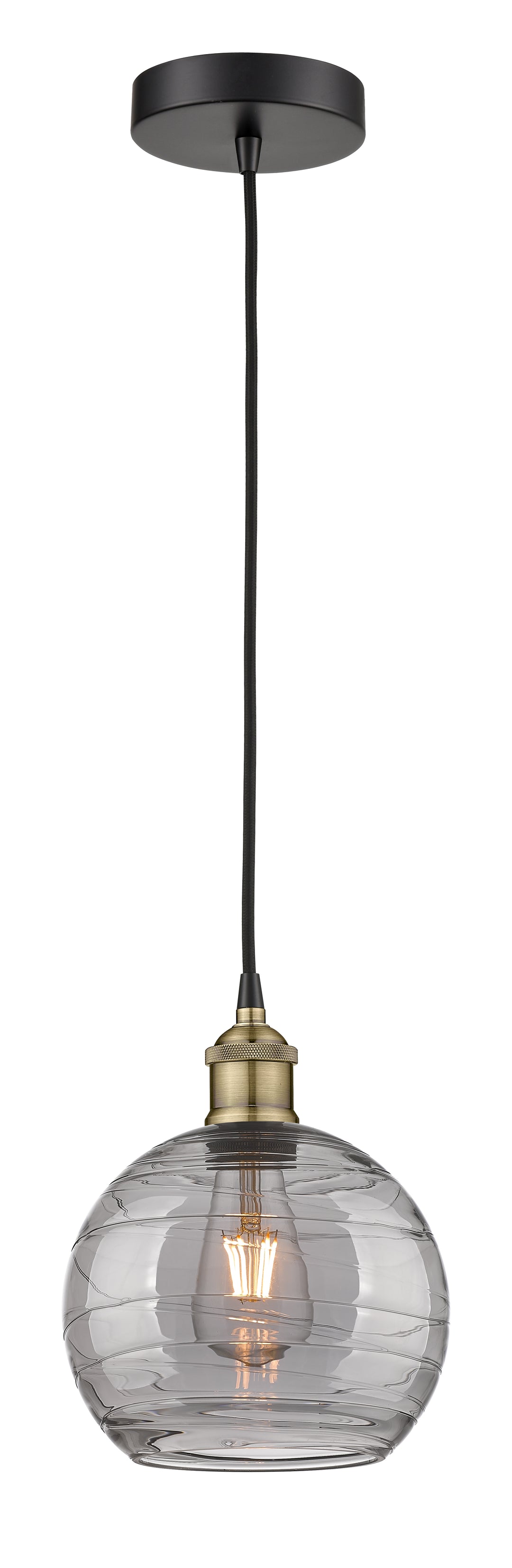 Innovations Lighting Athens Deco Swirl 8" Mini Pendant - Black Antique Brass Mini-Pendants Innovations Lighting   