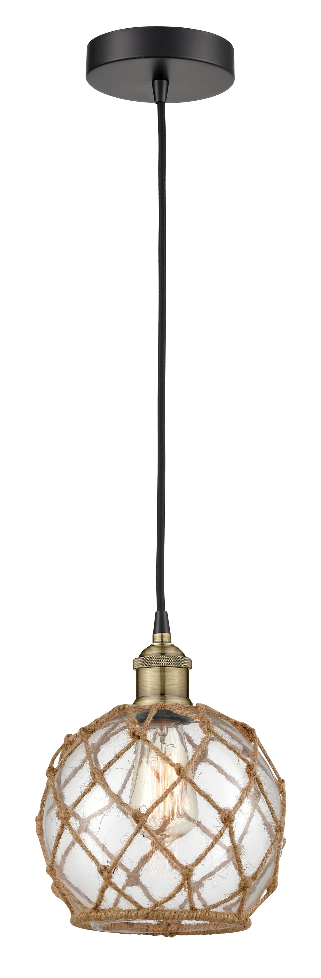 Innovations Lighting Edison 8" Mini Pendant - Black Antique Brass