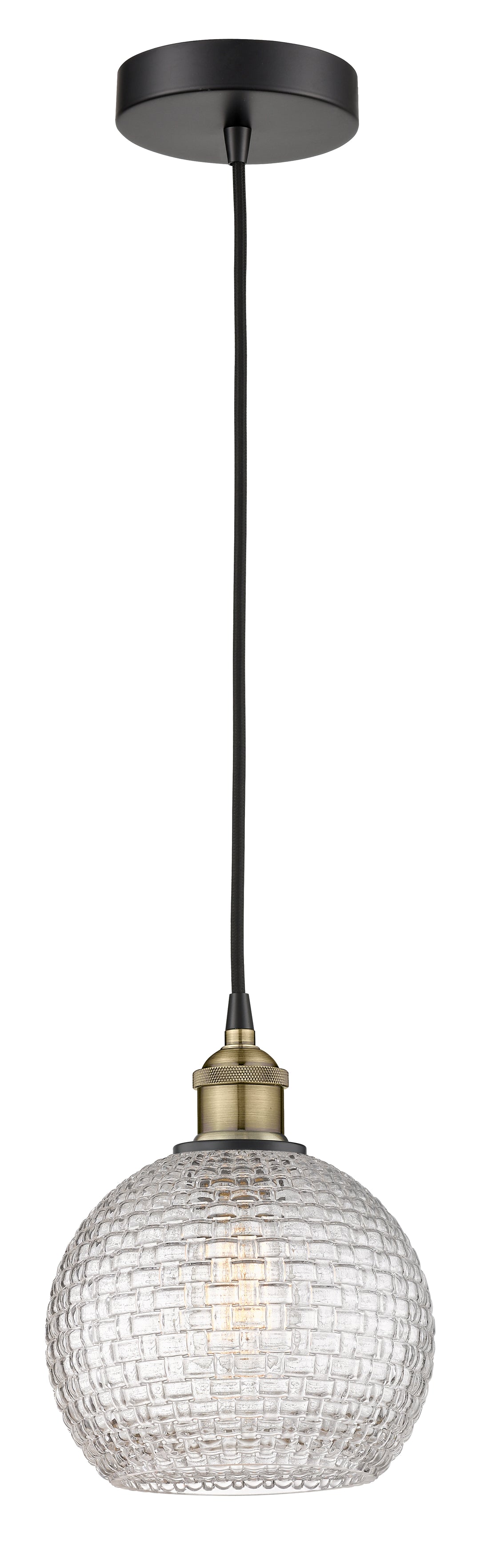 Innovations Lighting Athens 8" Mini Pendant - Black Antique Brass Mini-Pendants Innovations Lighting   