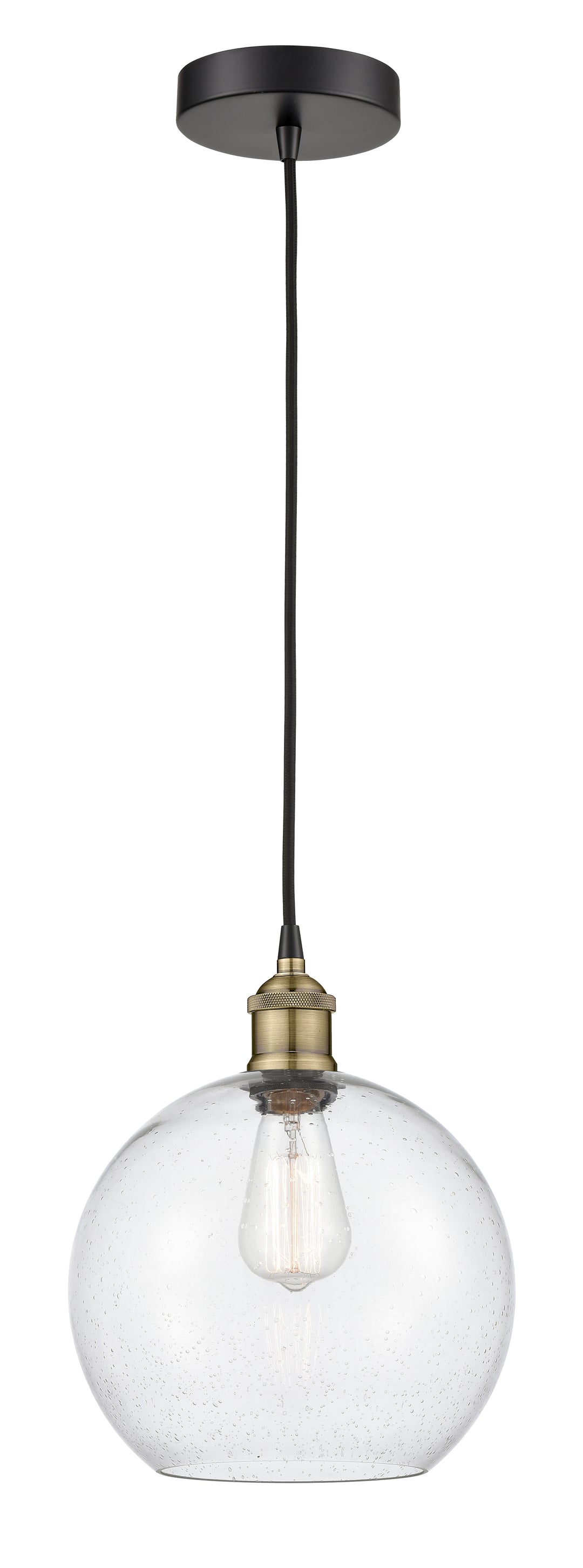 Innovations Lighting Athens 10" Mini Pendant - Black Antique Brass Mini-Pendants Innovations Lighting   