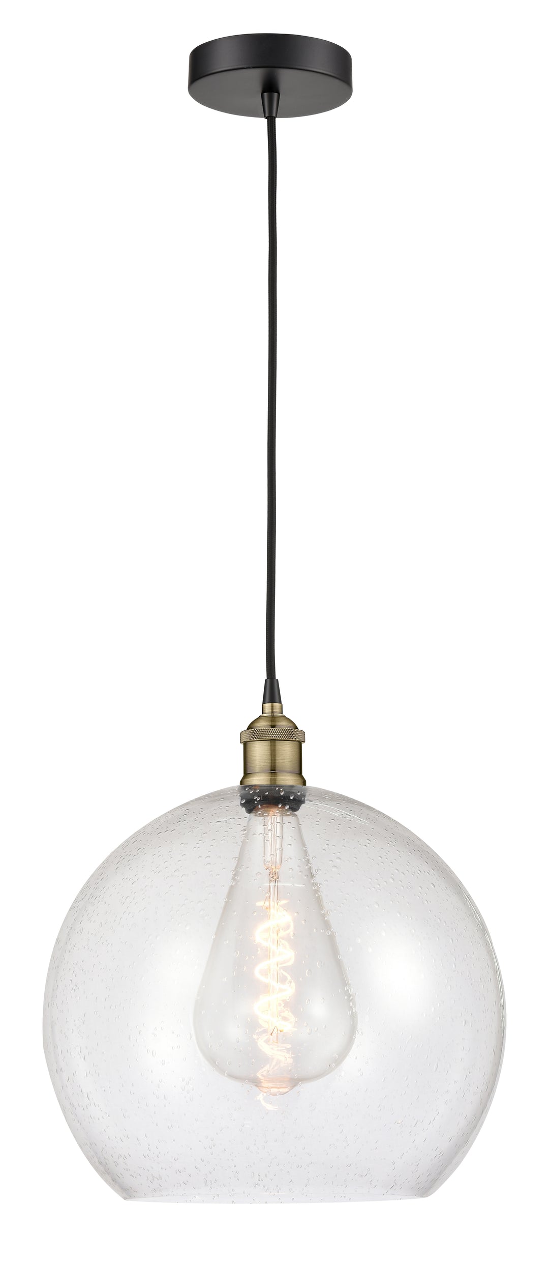 Innovations Lighting Athens 14" Pendant - Black Antique Brass Pendants Innovations Lighting   