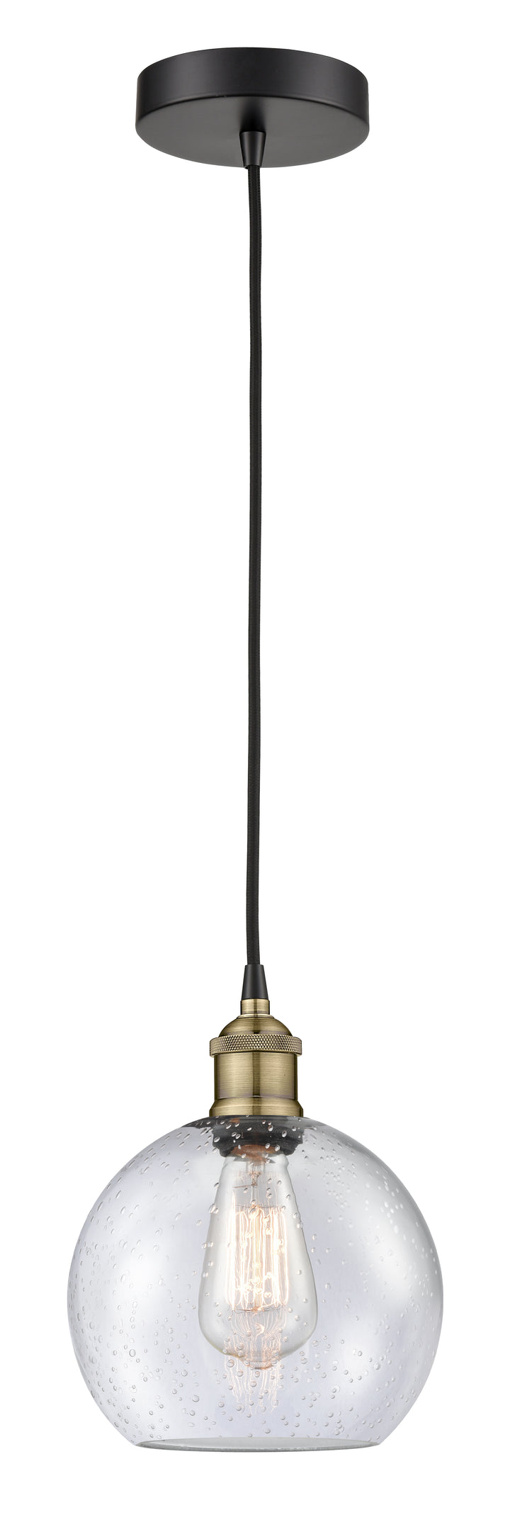 Innovations Lighting Athens 8" Mini Pendant - Black Antique Brass Mini-Pendants Innovations Lighting   