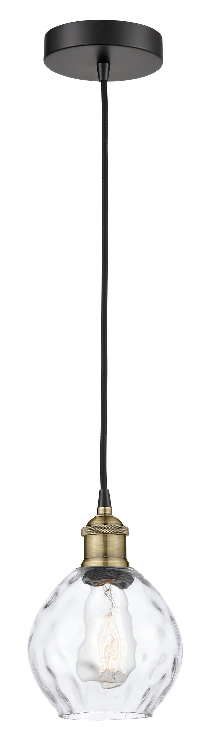 Innovations Lighting Waverly 6" Mini Pendant - Black Antique Brass Mini-Pendants Innovations Lighting   