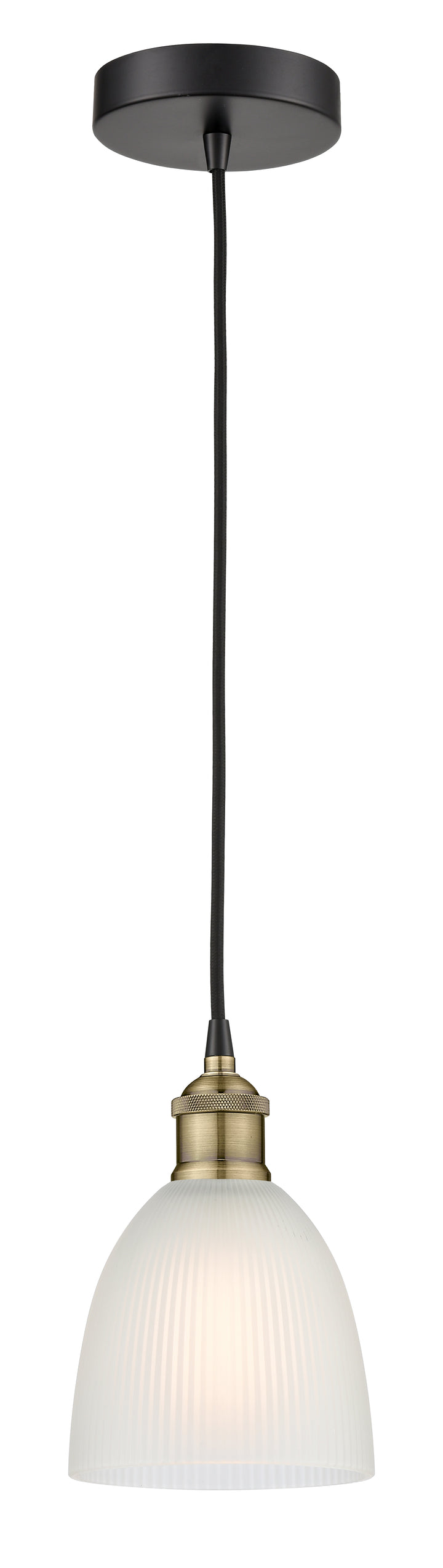 Innovations Lighting Castile 6" Mini Pendant - Black Antique Brass Mini-Pendants Innovations Lighting White ; Glass Type: White  