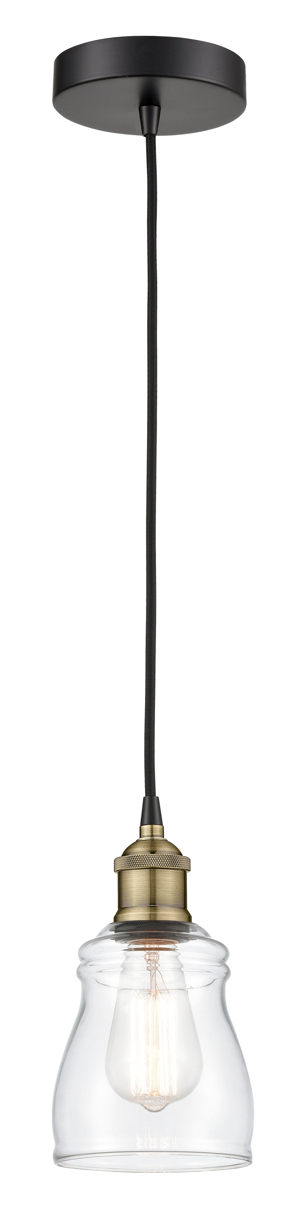 Innovations Lighting Ellery 5" Mini Pendant - Black Antique Brass Mini-Pendants Innovations Lighting   