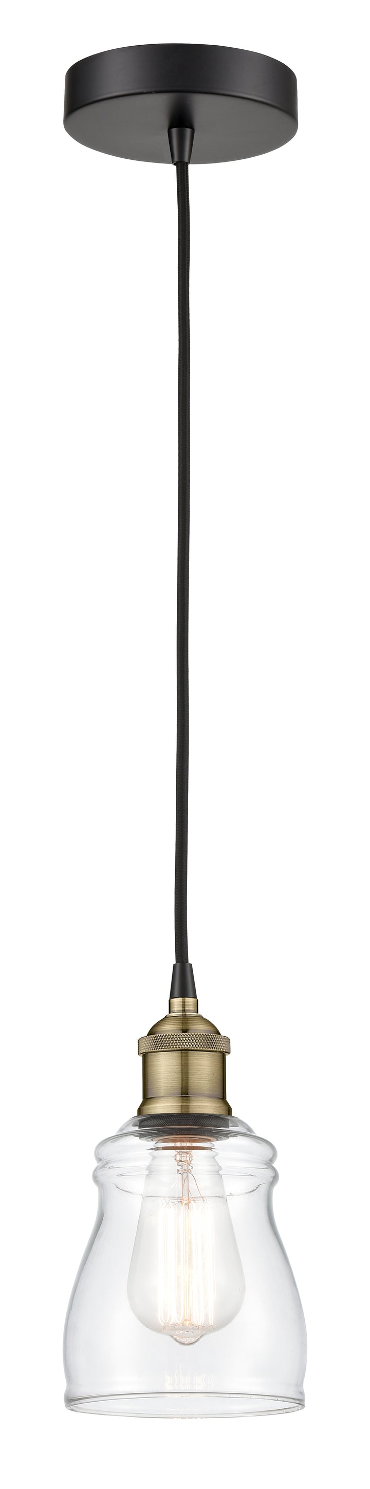 Innovations Lighting Ellery 5" Mini Pendant - Black Antique Brass