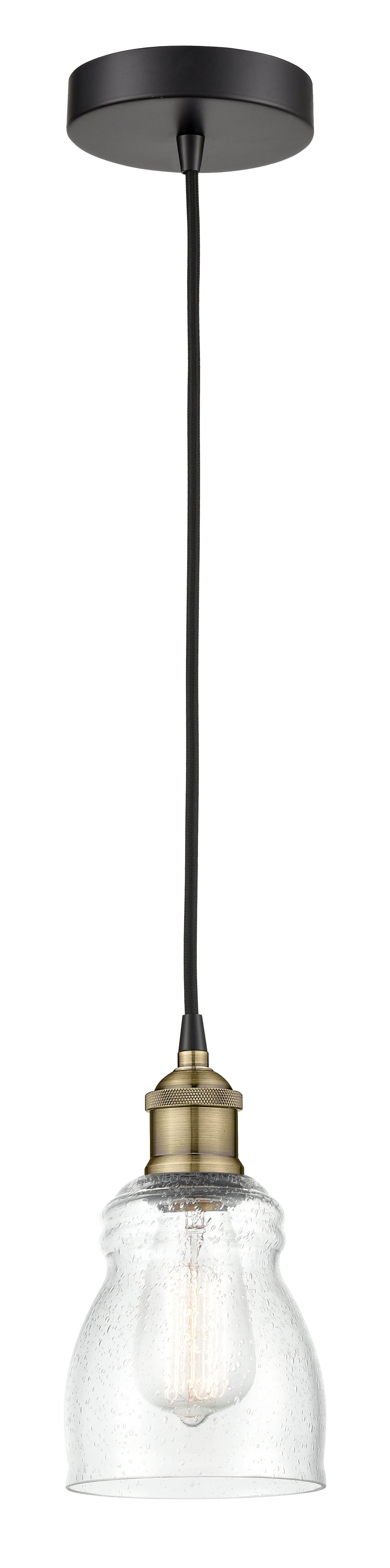 Innovations Lighting Ellery 5" Mini Pendant - Black Antique Brass Mini-Pendants Innovations Lighting   