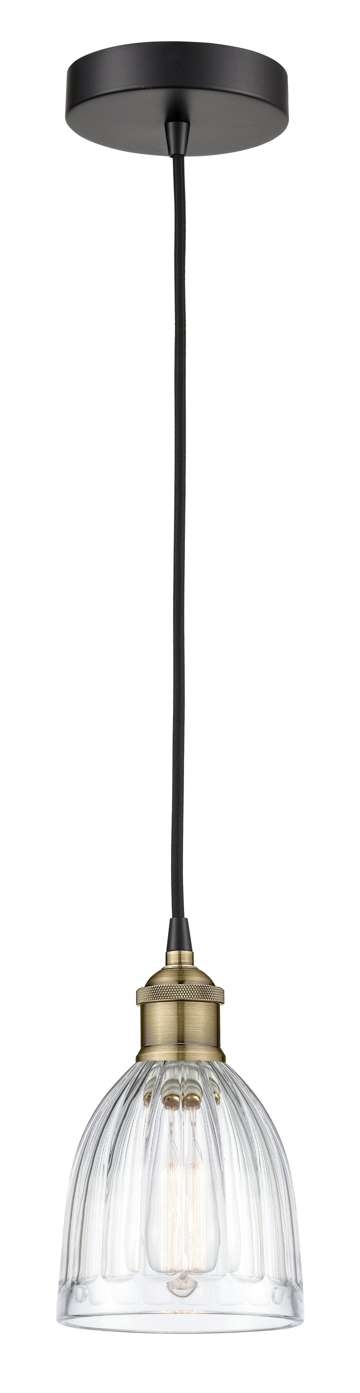 Innovations Lighting Brookfield 6" Mini Pendant - Black Antique Brass Mini-Pendants Innovations Lighting   