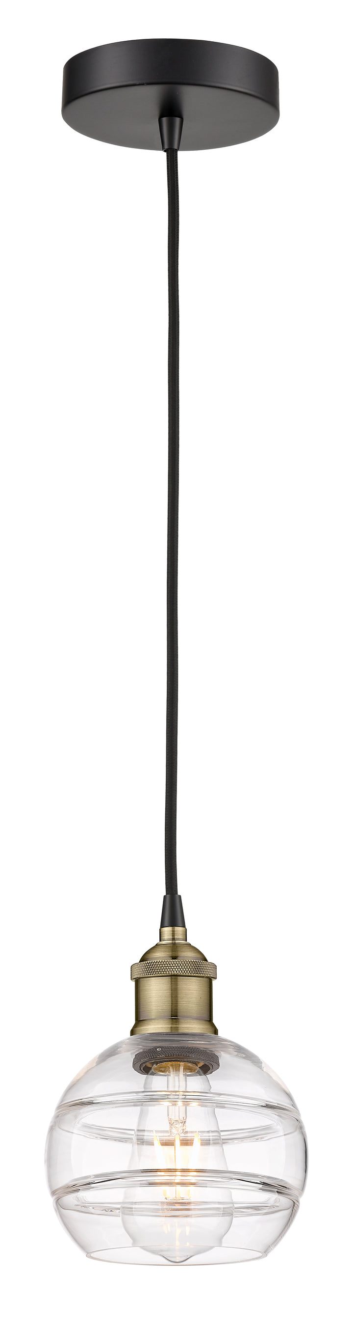 Innovations Lighting Rochester 6" Mini Pendant - Black Antique Brass