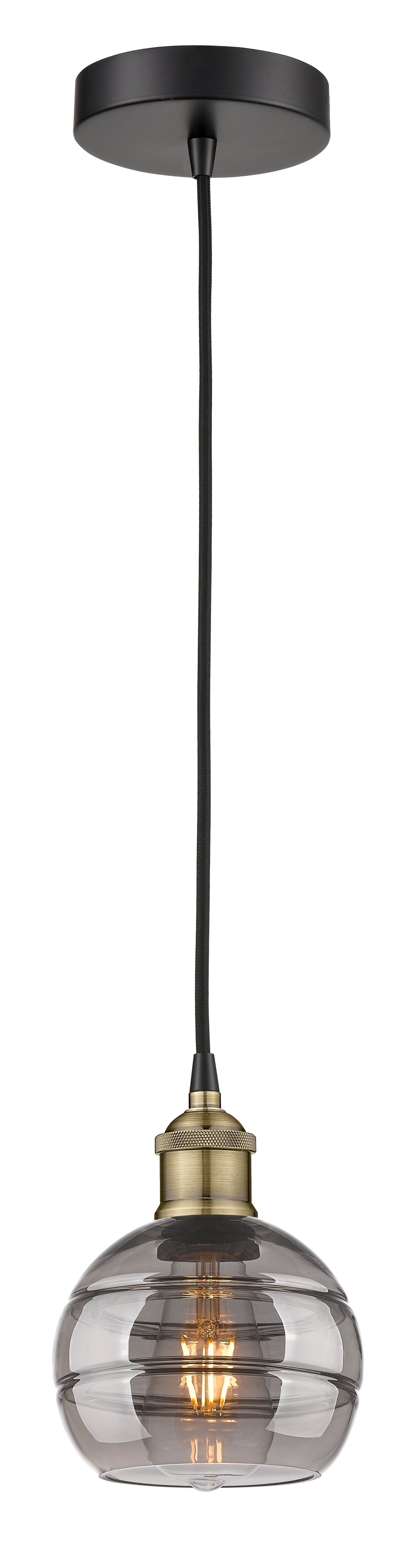 Innovations Lighting Rochester 6" Mini Pendant - Black Antique Brass