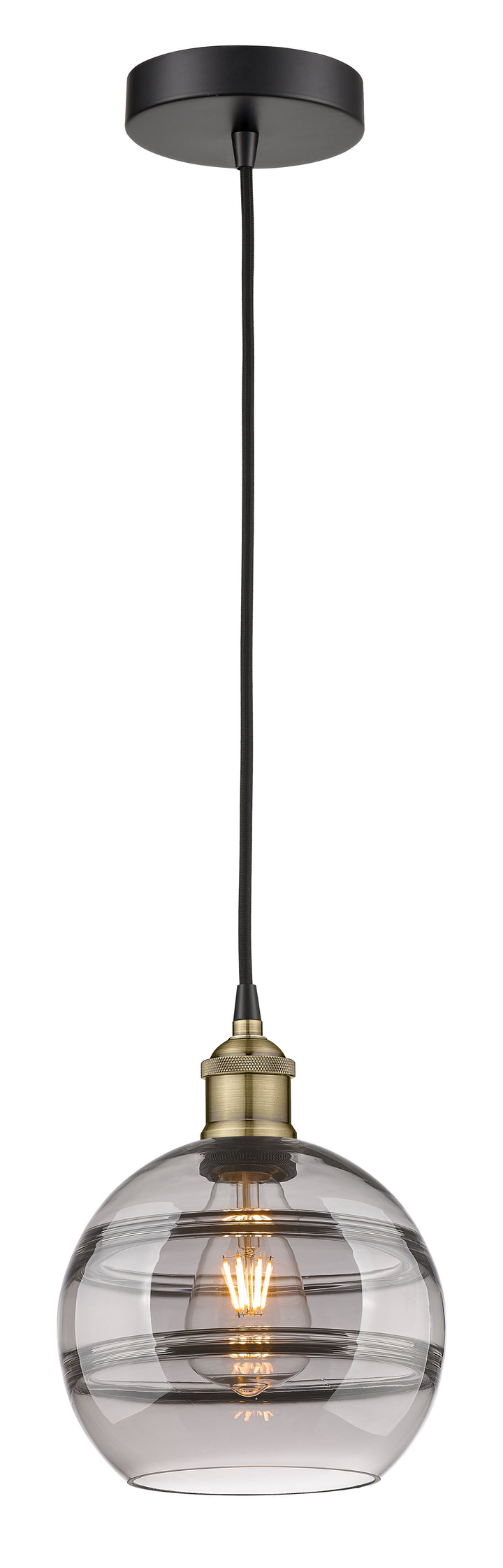 Innovations Lighting Rochester 8" Mini Pendant - Black Antique Brass Mini-Pendants Innovations Lighting   