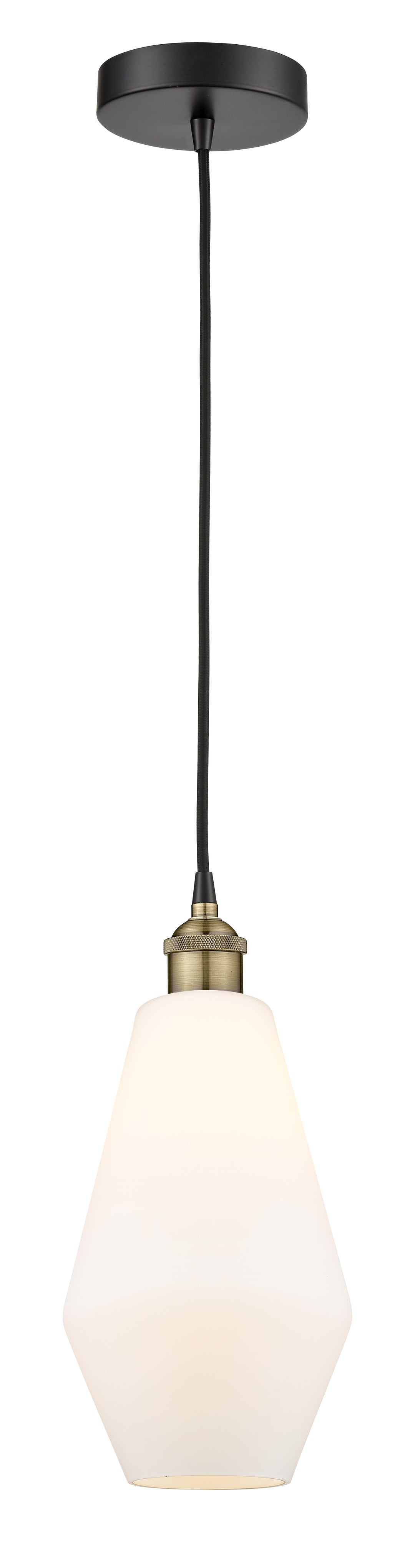 Innovations Lighting Cindyrella 7" Mini Pendant - Black Antique Brass Mini-Pendants Innovations Lighting Cased Matte White ; Glass Type: White  