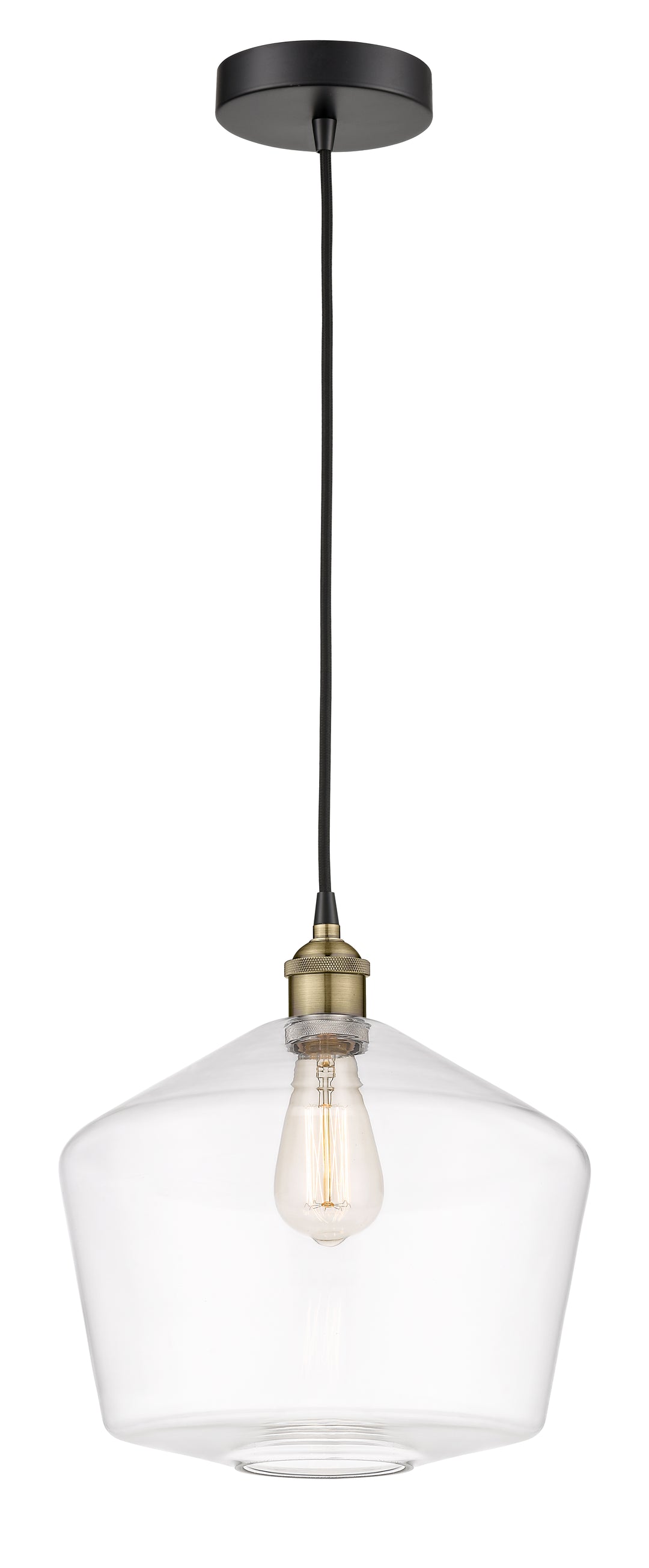 Innovations Lighting Cindyrella 12" Mini Pendant - Black Antique Brass Mini-Pendants Innovations Lighting   