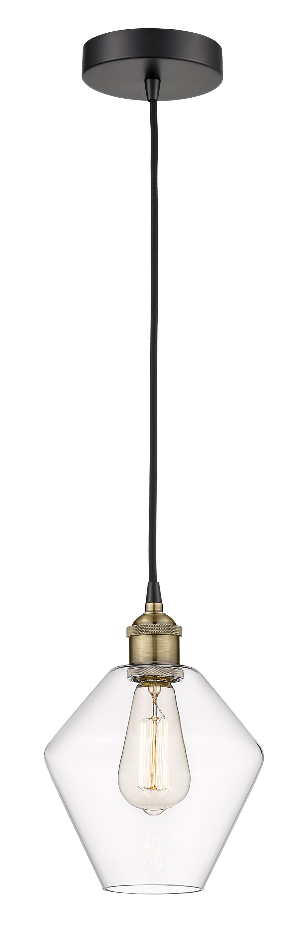 Innovations Lighting Cindyrella 8" Mini Pendant - Black Antique Brass Mini-Pendants Innovations Lighting   