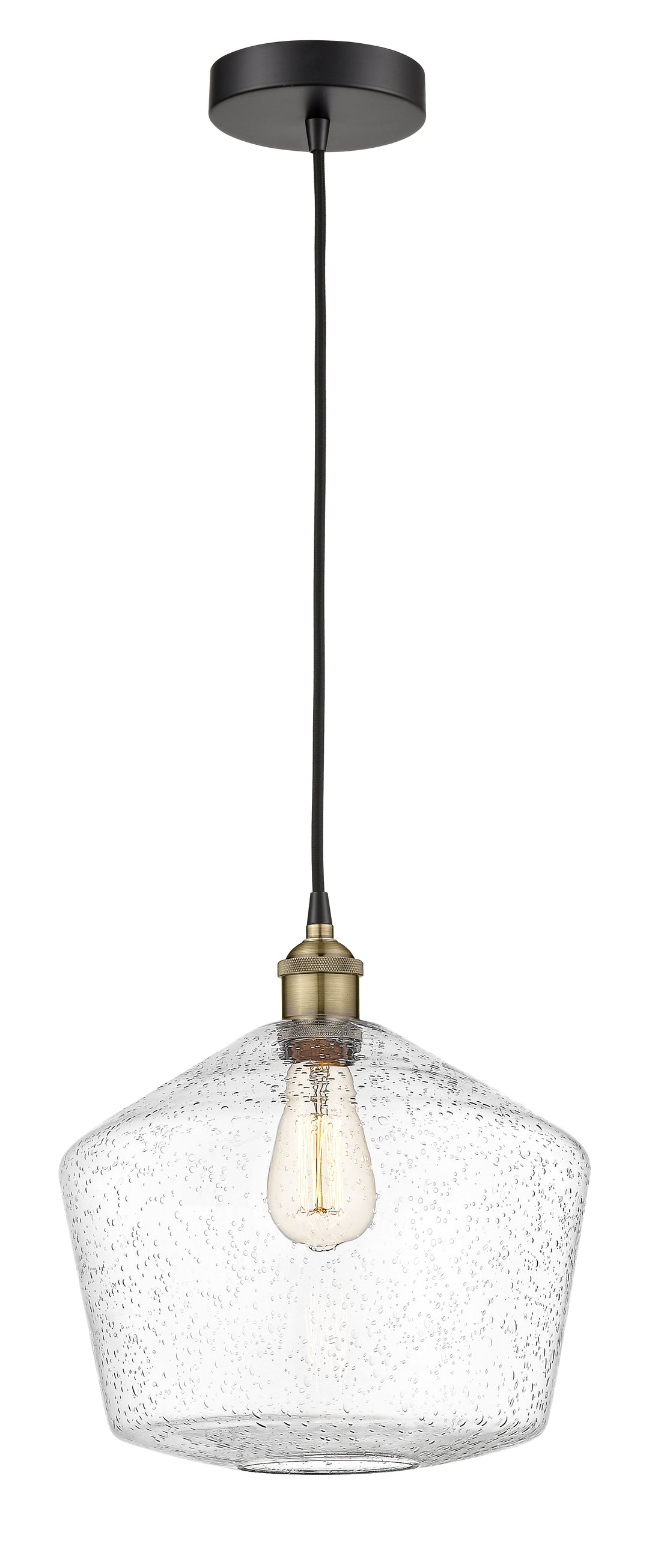 Innovations Lighting Cindyrella 12" Mini Pendant - Black Antique Brass Mini-Pendants Innovations Lighting   