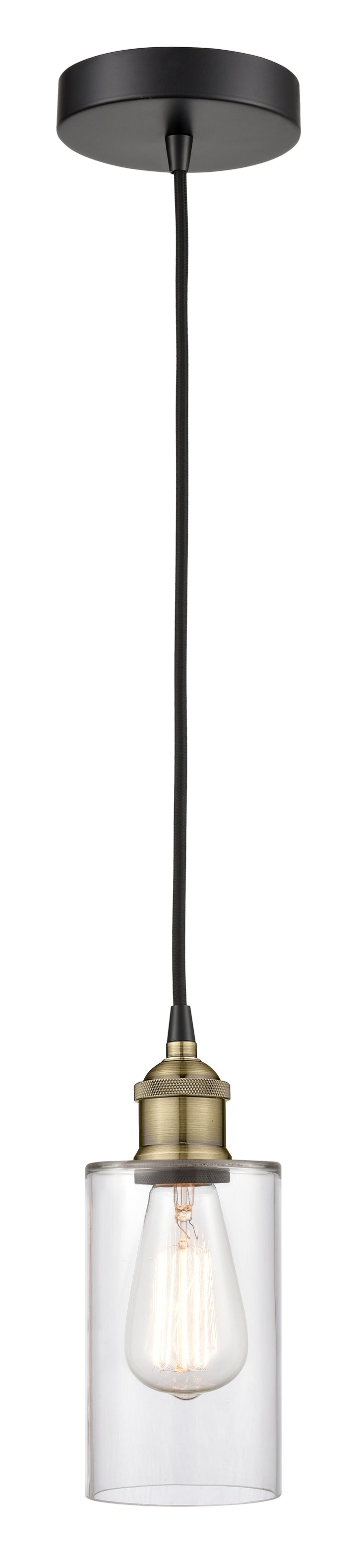 Innovations Lighting Clymer 4" Mini Pendant - Black Antique Brass Mini-Pendants Innovations Lighting   