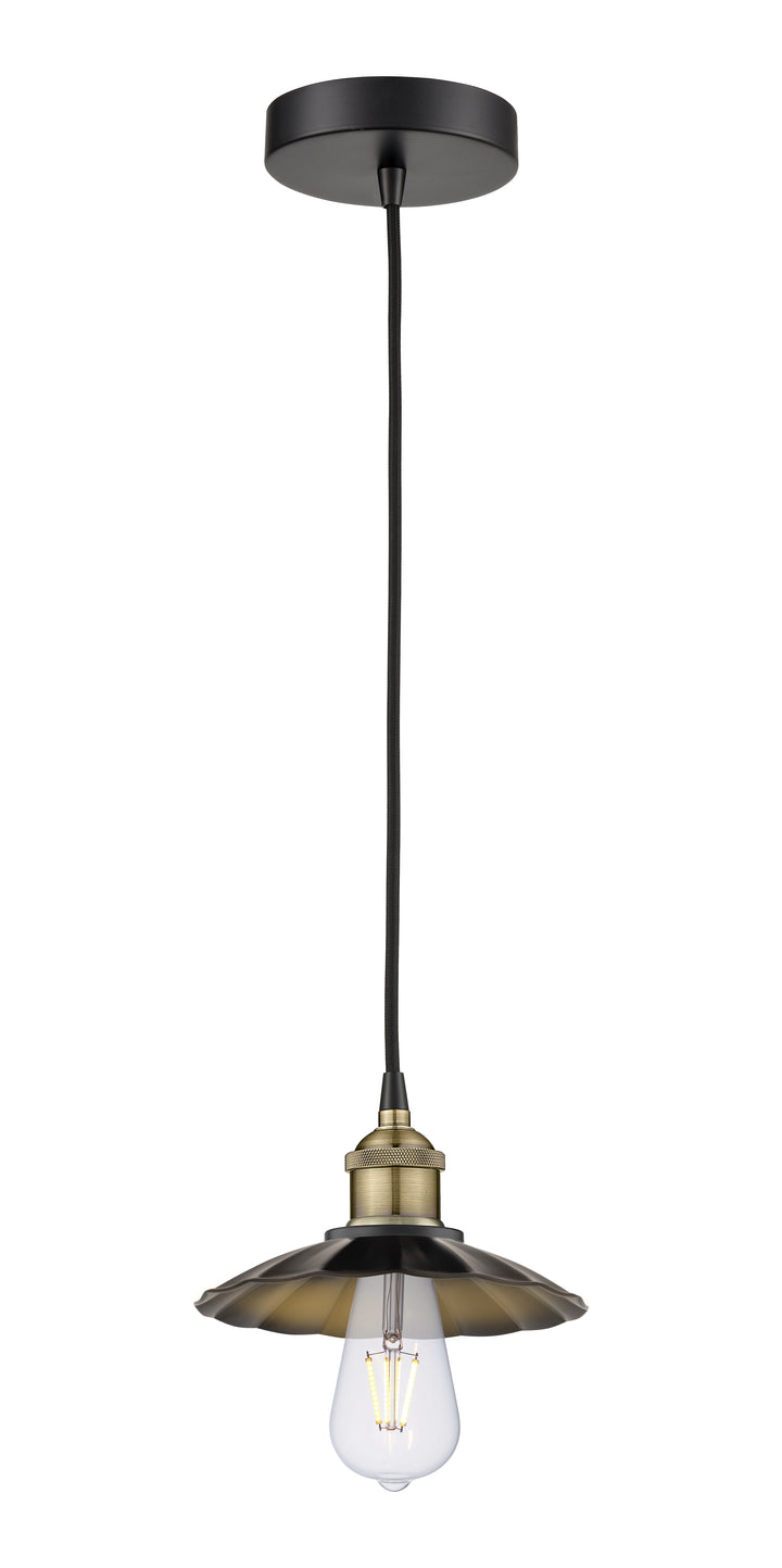 Innovations Lighting Scallop 7.5" Mini Pendant - Black Antique Brass Mini-Pendants Innovations Lighting   