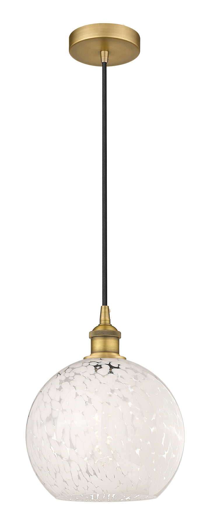 Innovations Lighting White Mouchette 10" Mini Pendant - Brushed Brass Mini-Pendants Innovations Lighting   