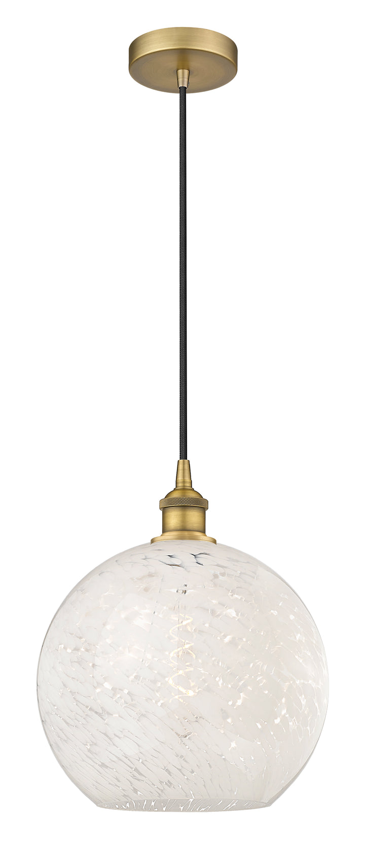 Innovations Lighting White Mouchette 12" Mini Pendant - Brushed Brass Mini-Pendants Innovations Lighting   