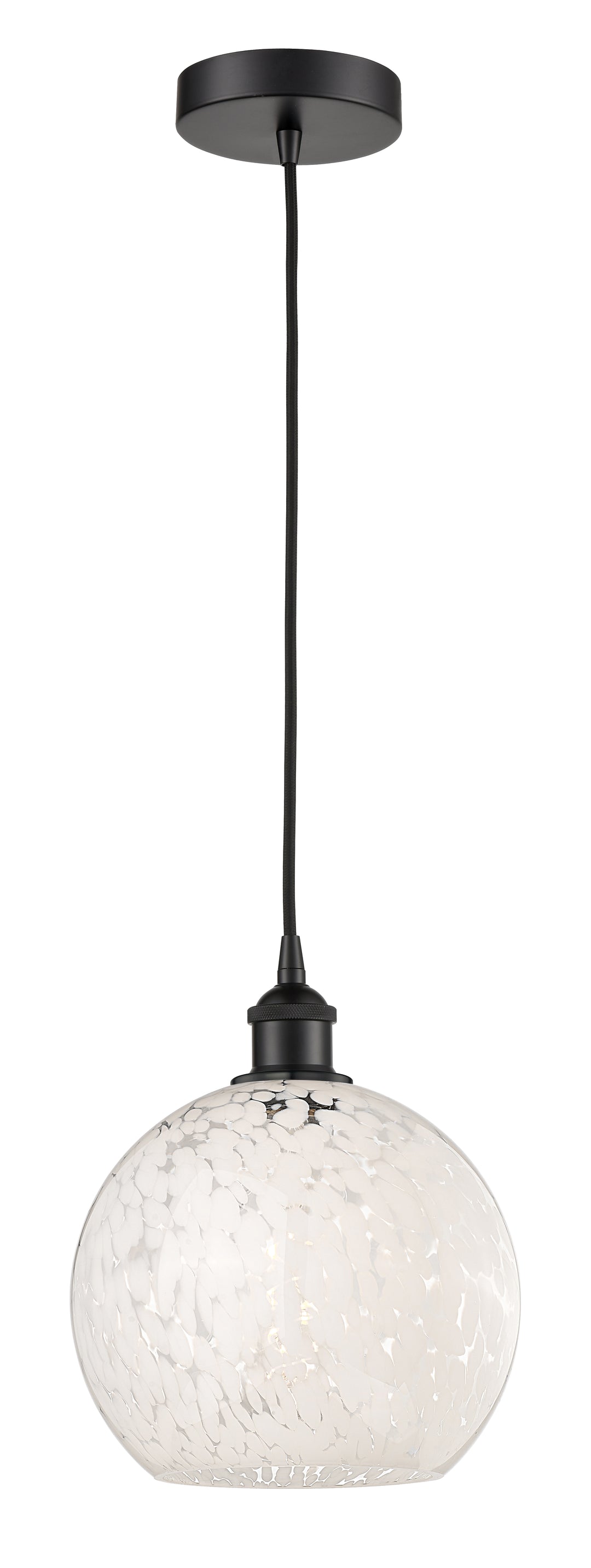 Innovations Lighting White Mouchette 10" Mini Pendant - Matte Black Mini-Pendants Innovations Lighting   