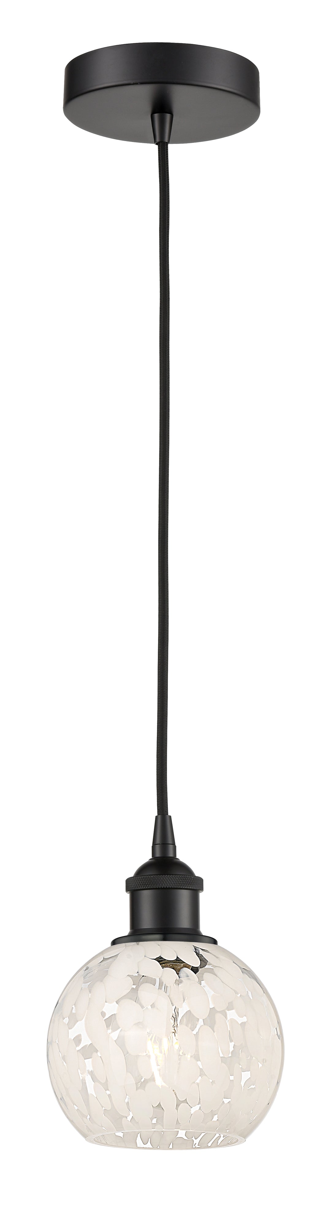 Innovations Lighting White Mouchette 6" Mini Pendant - Matte Black Mini-Pendants Innovations Lighting   