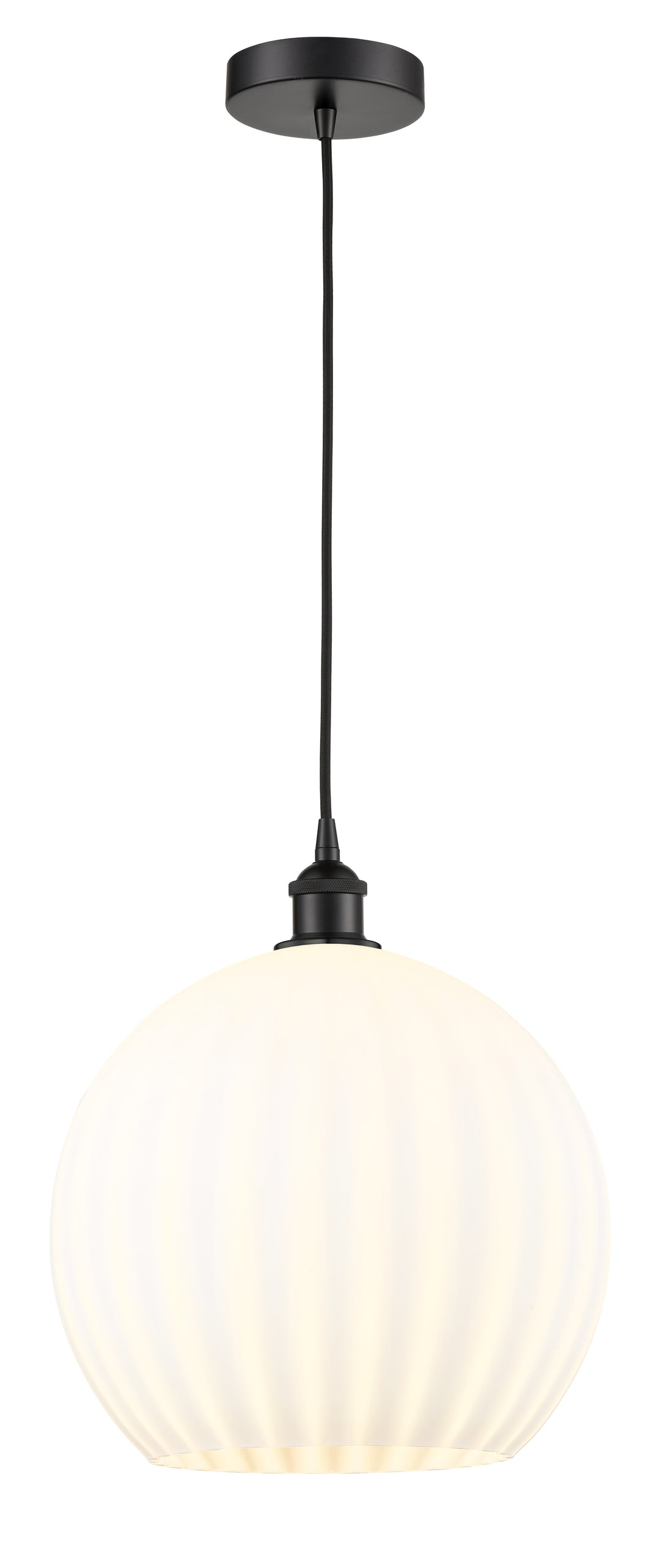 Innovations Lighting White Venetian 14" Pendant - Matte Black Pendants Innovations Lighting   