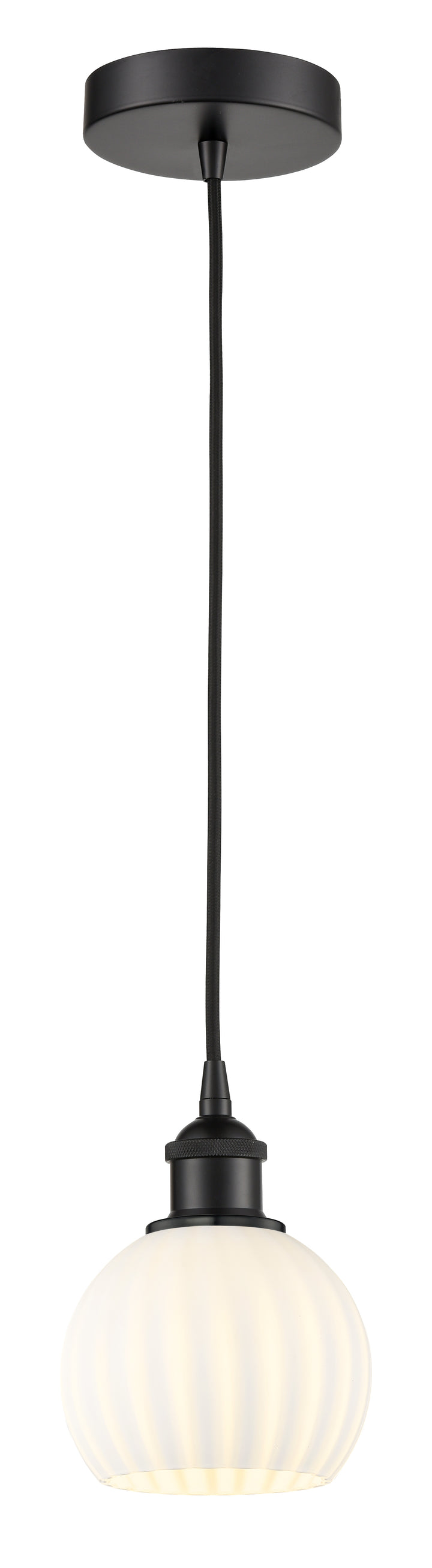 Innovations Lighting White Venetian 6" Mini Pendant - Matte Black Mini-Pendants Innovations Lighting   