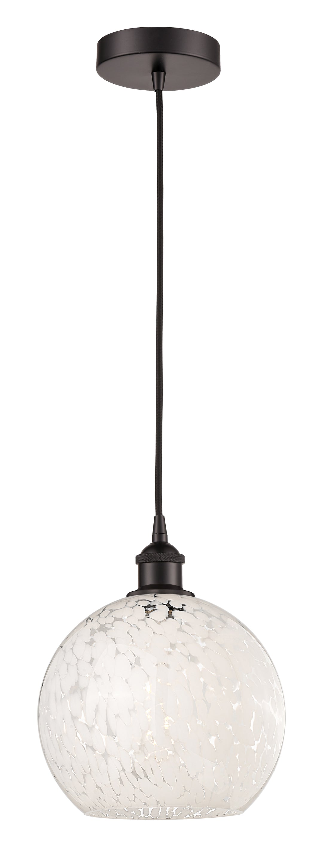 Innovations Lighting White Mouchette 10" Mini Pendant - Oil Rubbed Bronze Mini-Pendants Innovations Lighting   