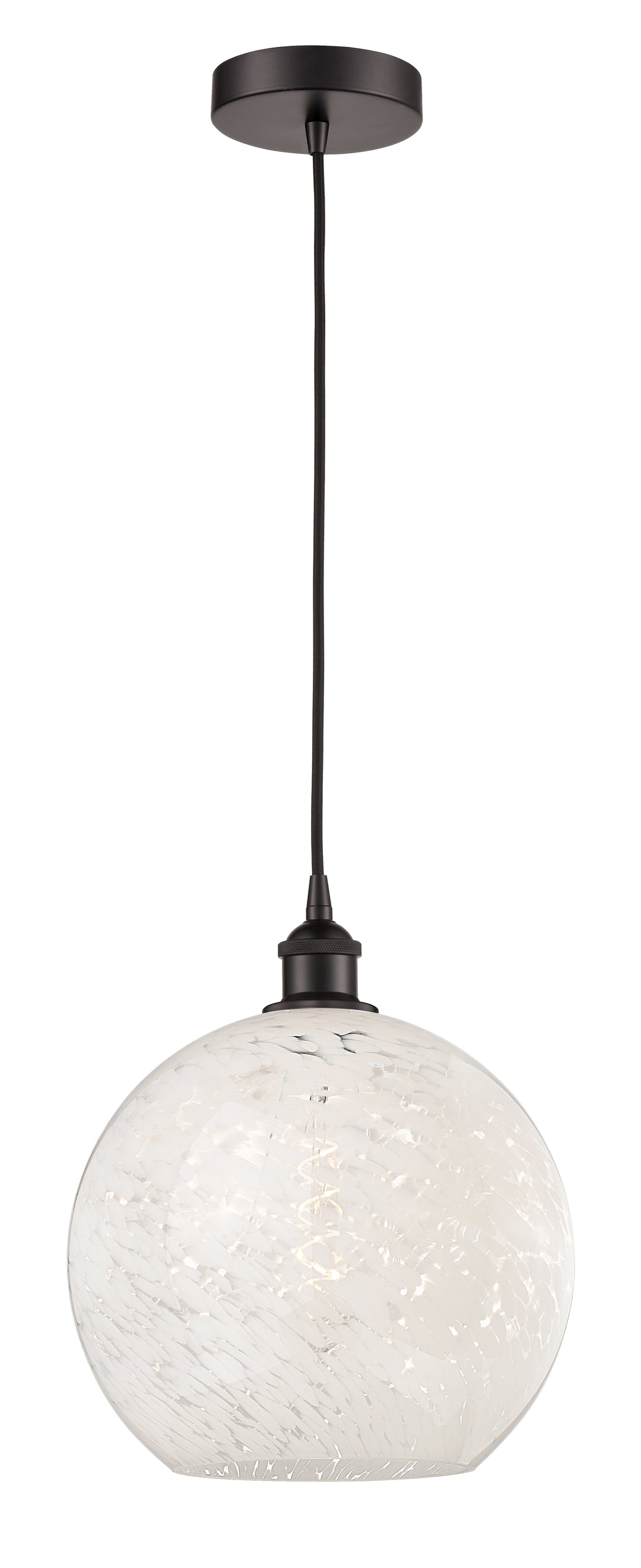 Innovations Lighting White Mouchette 12" Mini Pendant - Oil Rubbed Bronze Mini-Pendants Innovations Lighting   