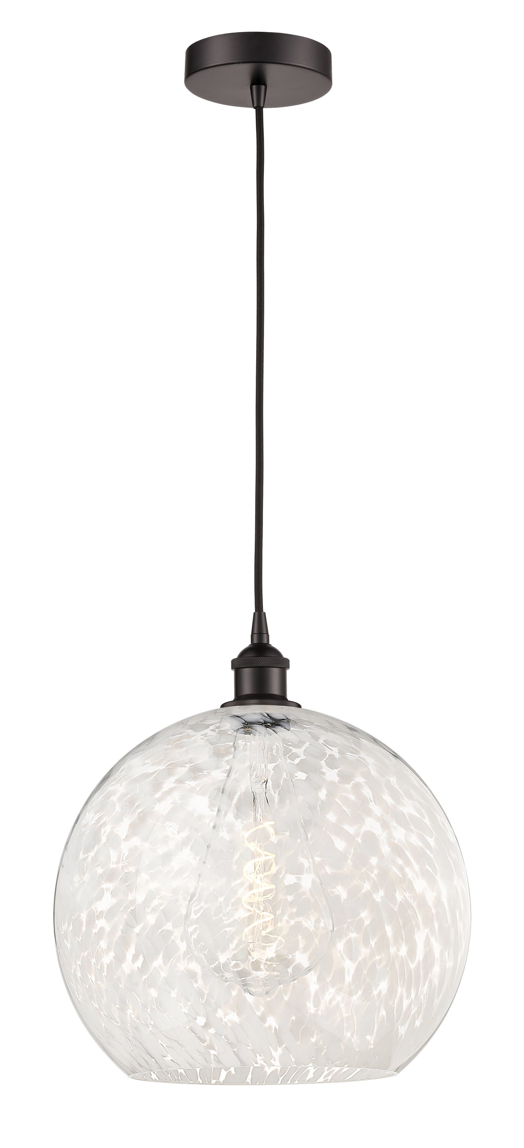 Innovations Lighting White Mouchette 14" Pendant - Oil Rubbed Bronze Pendants Innovations Lighting   