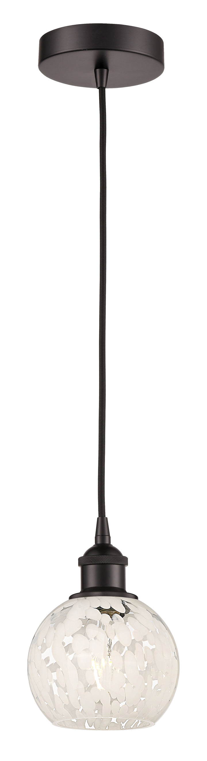 Innovations Lighting White Mouchette 6" Mini Pendant - Oil Rubbed Bronze Mini-Pendants Innovations Lighting   