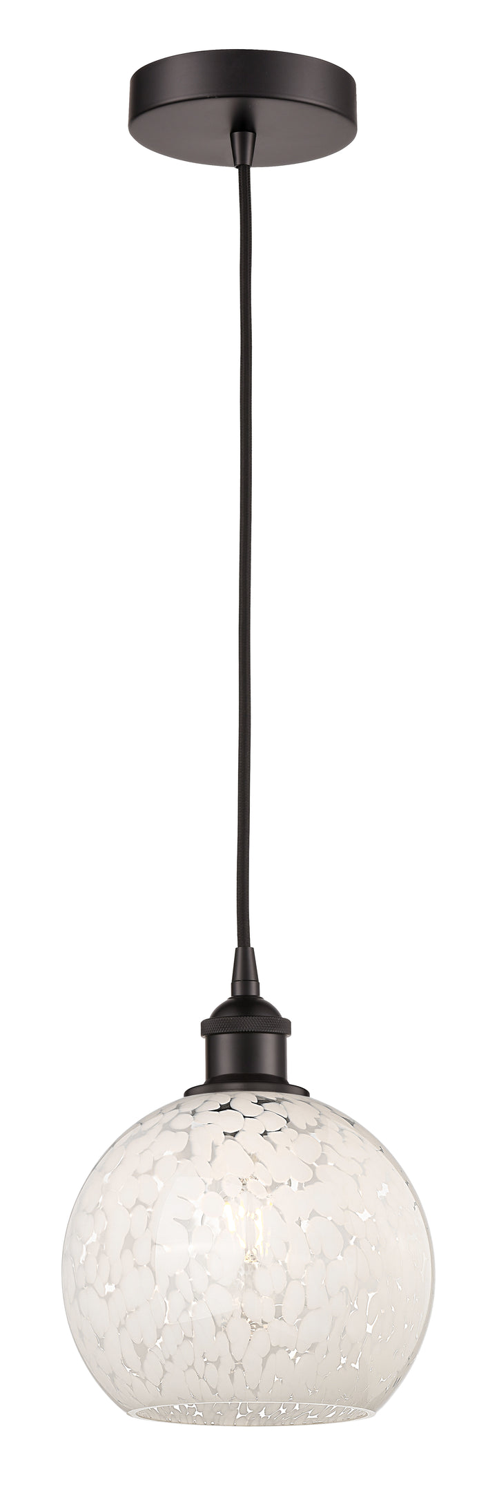 Innovations Lighting White Mouchette 8" Mini Pendant - Oil Rubbed Bronze Mini-Pendants Innovations Lighting   