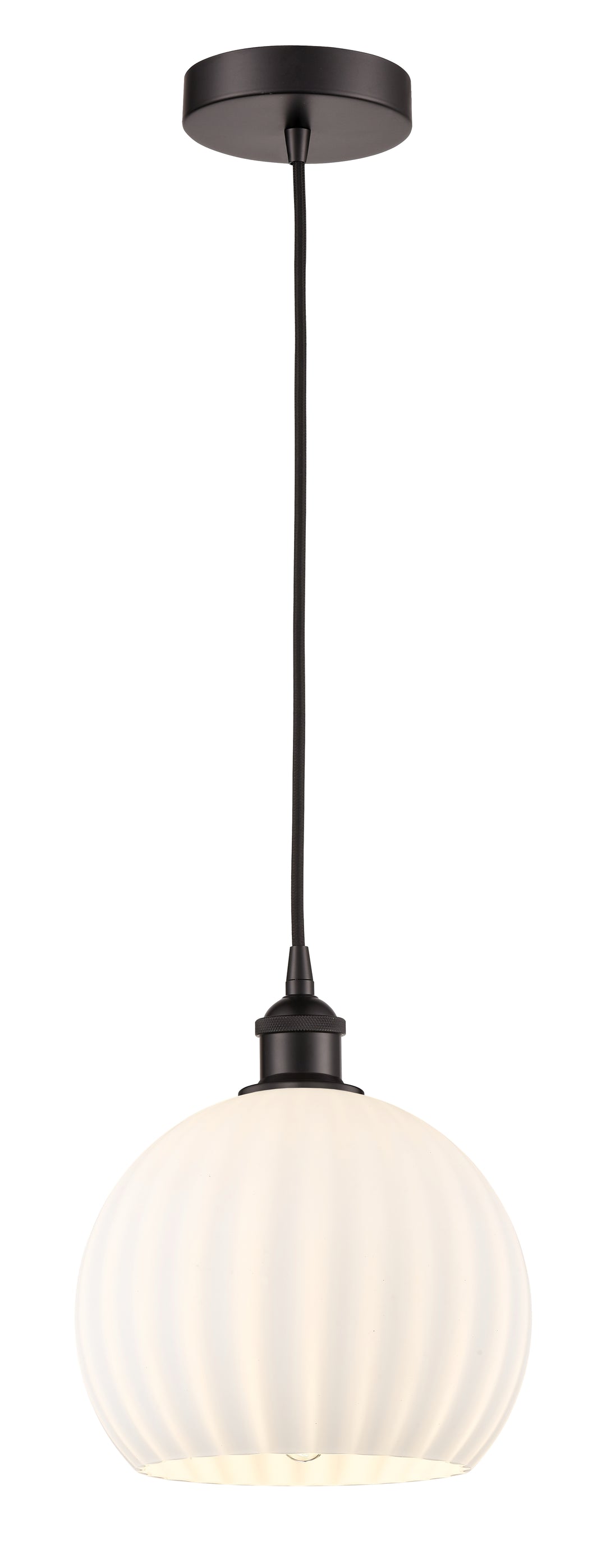 Innovations Lighting White Venetian 10" Mini Pendant - Oil Rubbed Bronze Mini-Pendants Innovations Lighting   