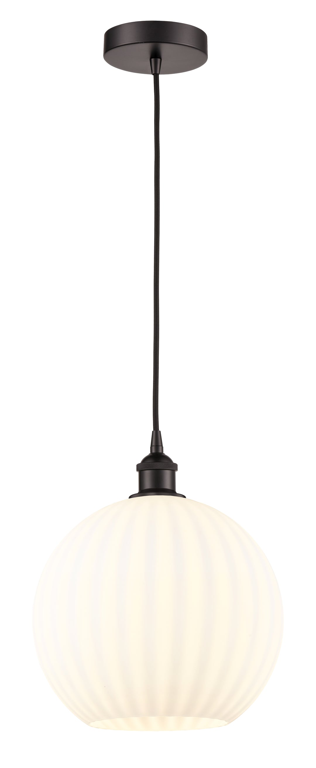 Innovations Lighting White Venetian 12" Mini Pendant - Oil Rubbed Bronze Mini-Pendants Innovations Lighting   