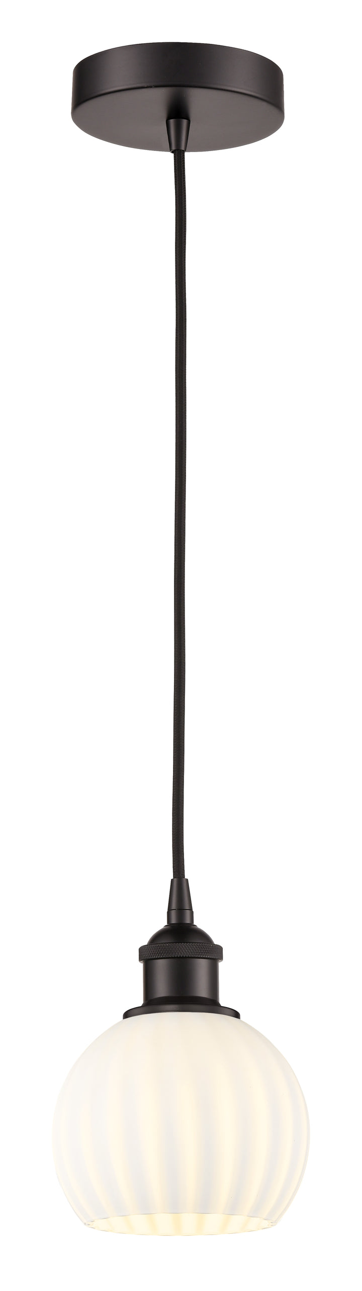 Innovations Lighting White Venetian 6" Mini Pendant - Oil Rubbed Bronze Mini-Pendants Innovations Lighting   