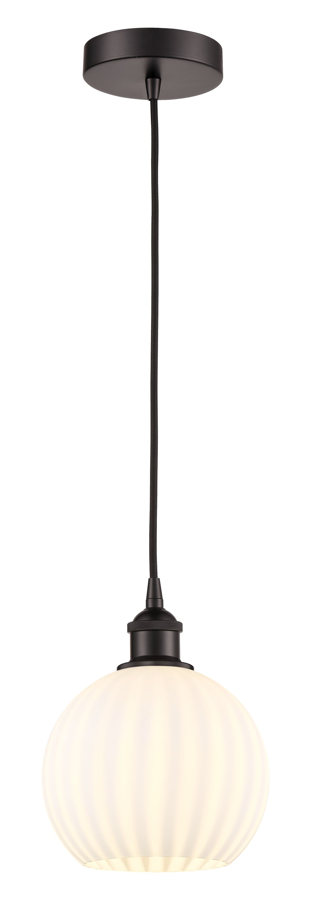 Innovations Lighting White Venetian 8" Mini Pendant - Oil Rubbed Bronze