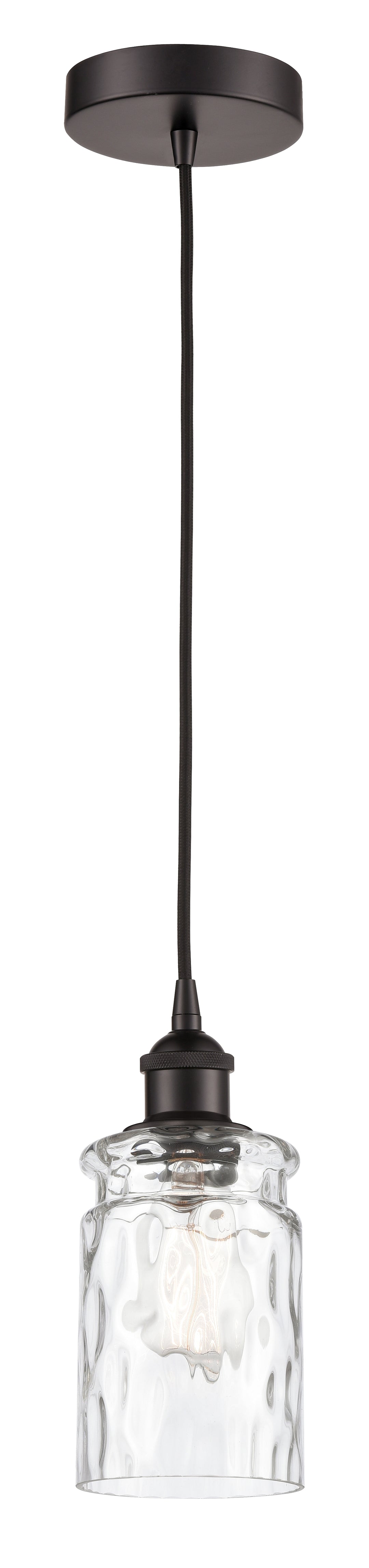 Innovations Lighting Candor 5" Mini Pendant - Oil Rubbed Bronze Mini-Pendants Innovations Lighting Clear Waterglass ; Glass Type: Frosted; Ribbed  