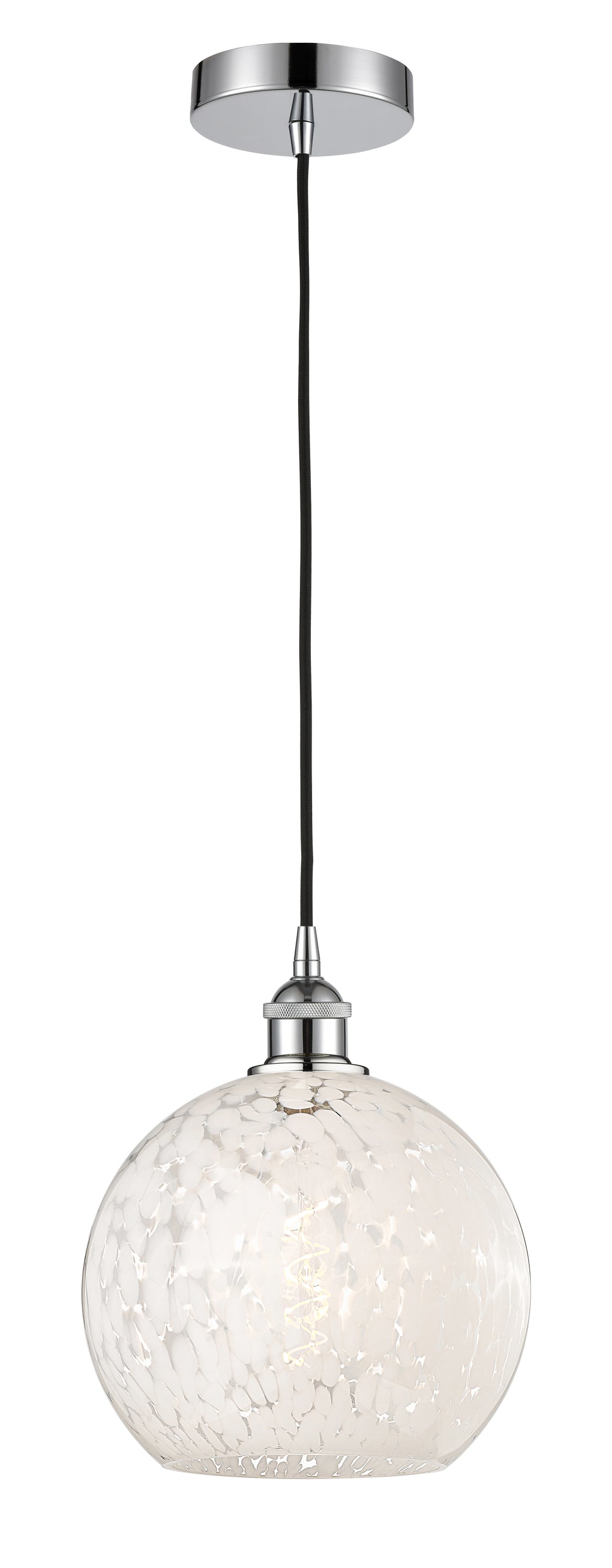 Innovations Lighting White Mouchette 10" Mini Pendant - Polished Chrome Mini-Pendants Innovations Lighting   