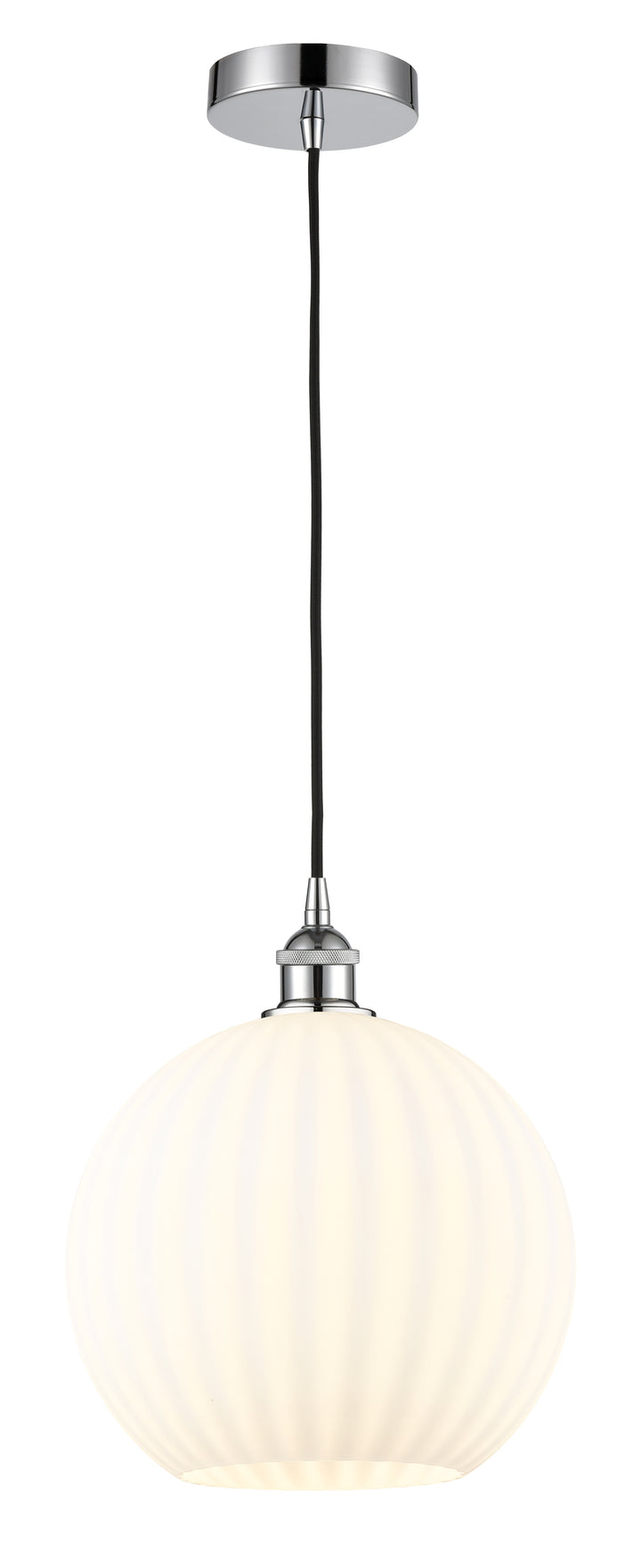 Innovations Lighting White Venetian 12" Mini Pendant - Polished Chrome Mini-Pendants Innovations Lighting   