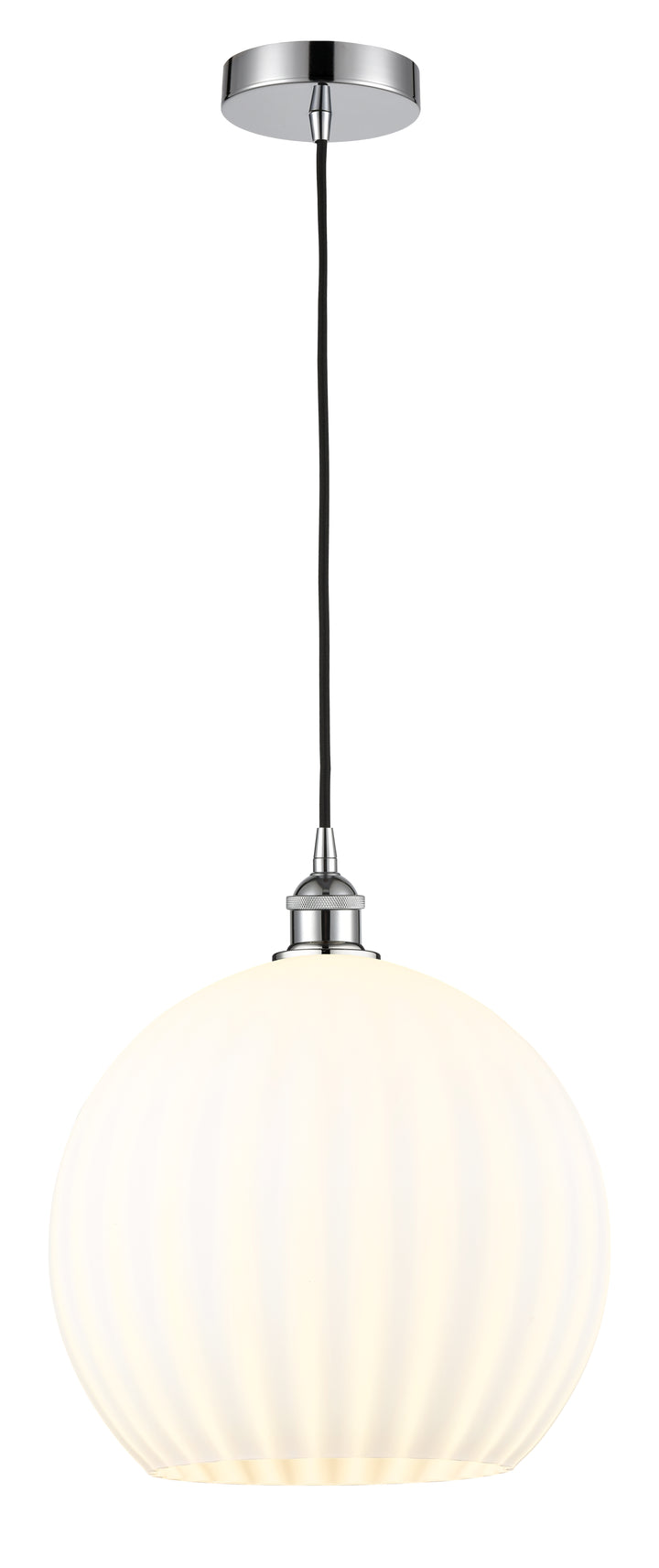 Innovations Lighting White Venetian 14" Pendant - Polished Chrome Pendants Innovations Lighting   