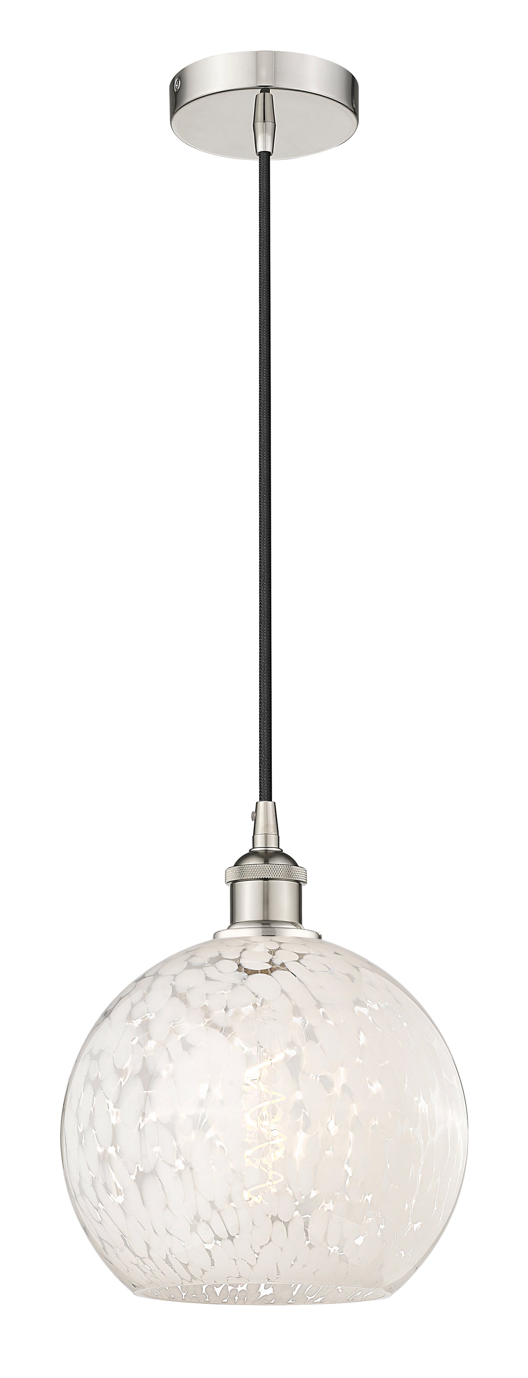 Innovations Lighting White Mouchette 10" Mini Pendant - Polished Nickel Mini-Pendants Innovations Lighting   