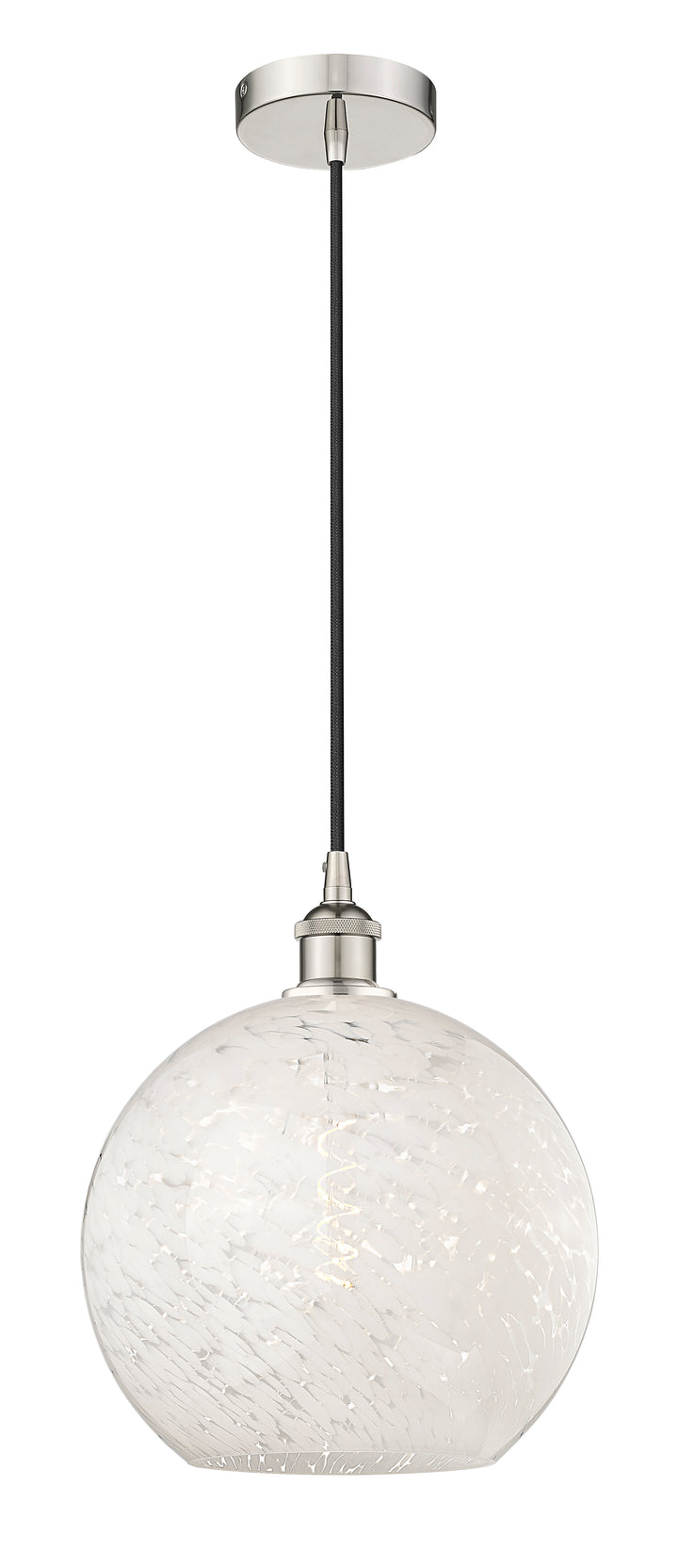 Innovations Lighting White Mouchette 12" Mini Pendant - Polished Nickel Mini-Pendants Innovations Lighting   