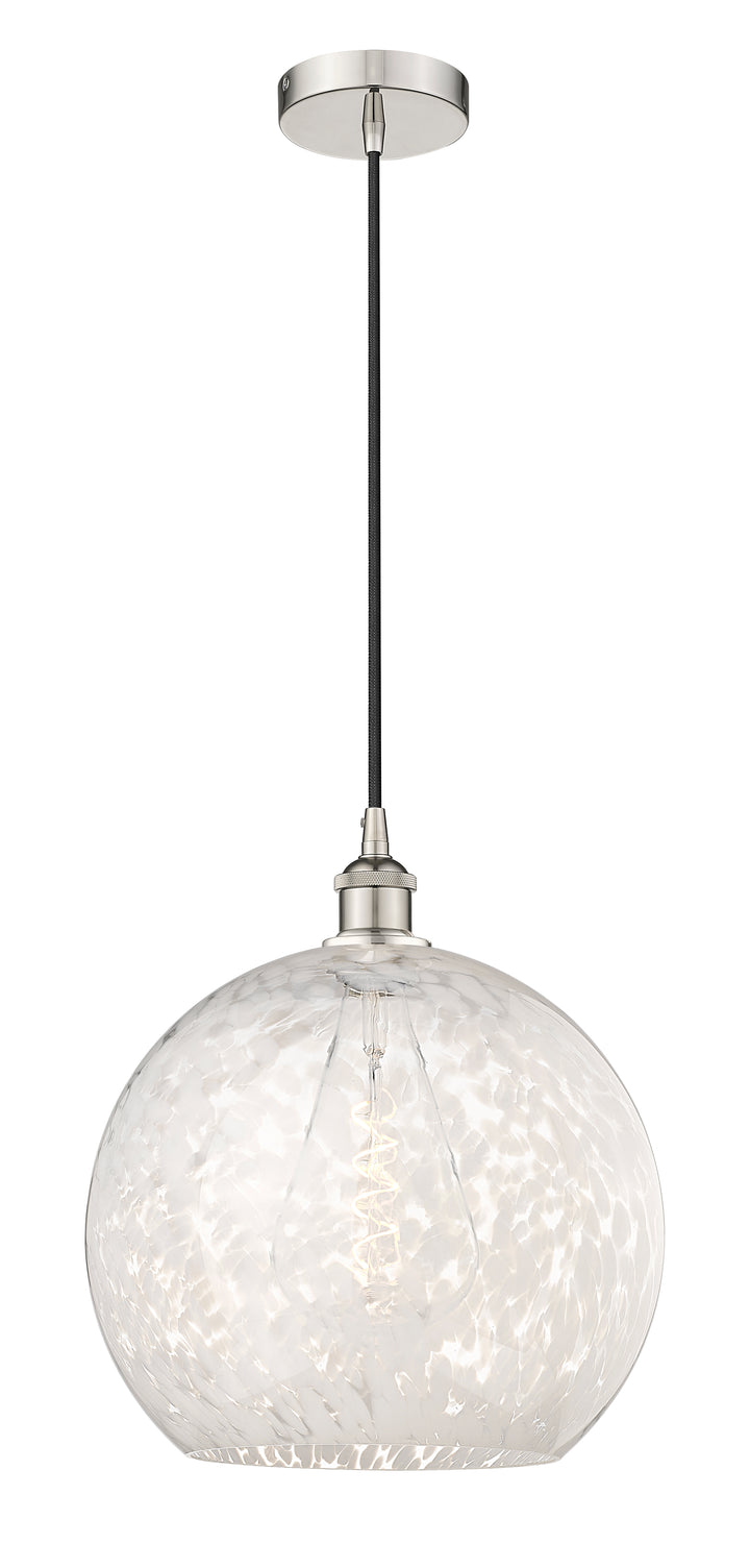 Innovations Lighting White Mouchette 14" Pendant - Polished Nickel Pendants Innovations Lighting   