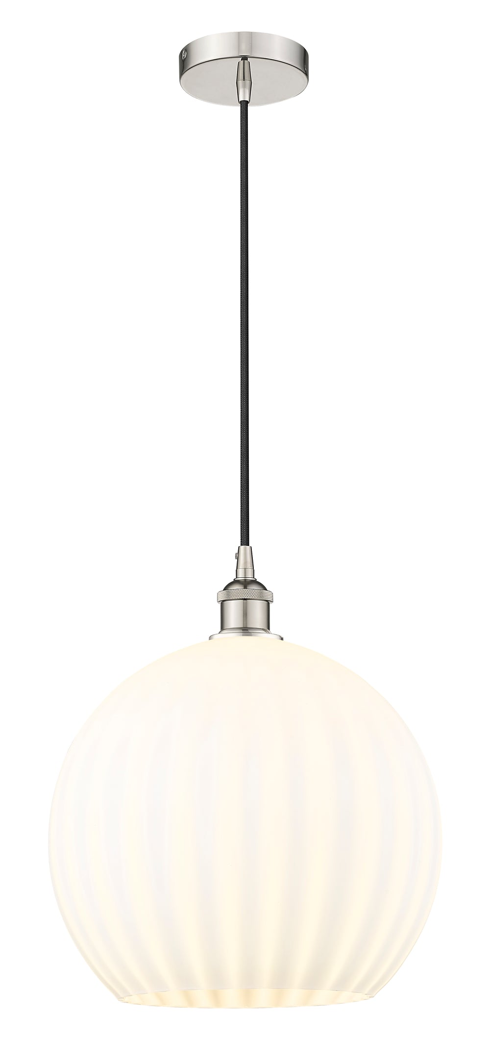 Innovations Lighting White Venetian 14" Pendant - Polished Nickel