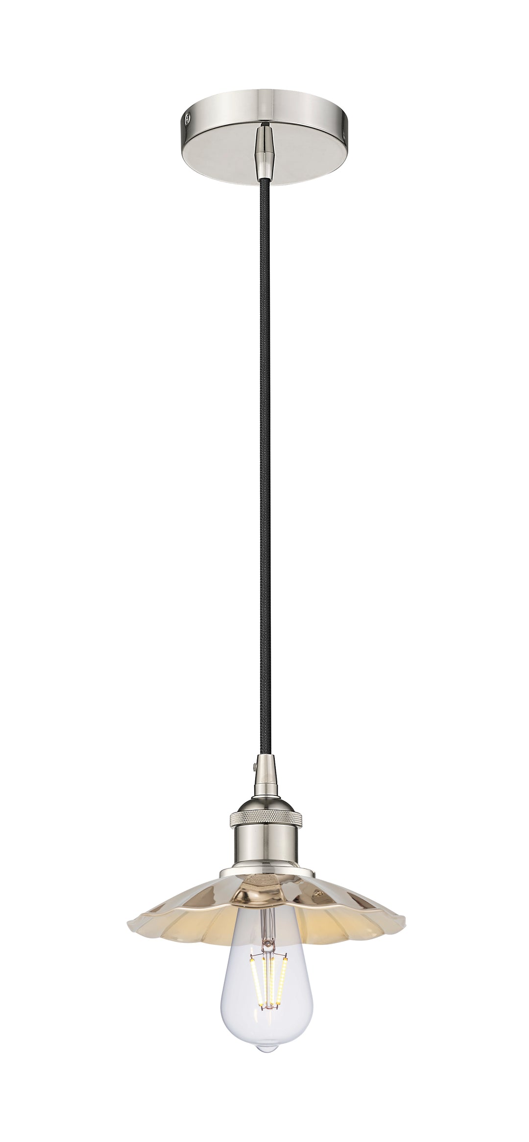 Innovations Lighting Scallop 7.5" Mini Pendant - Polished Nickel Mini-Pendants Innovations Lighting   